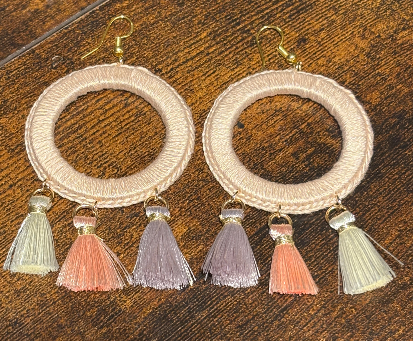 Handmade White crochet earrings