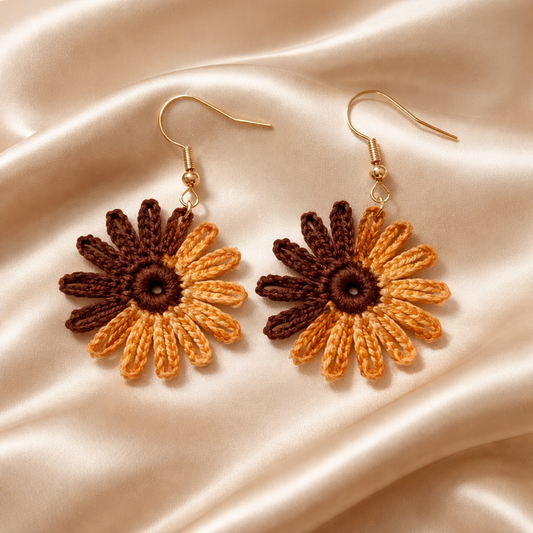 Handmade Daisy Crochet Earrings