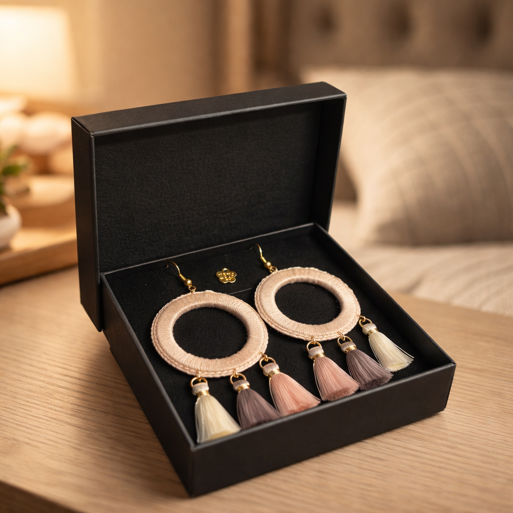 Handmade White crochet earrings