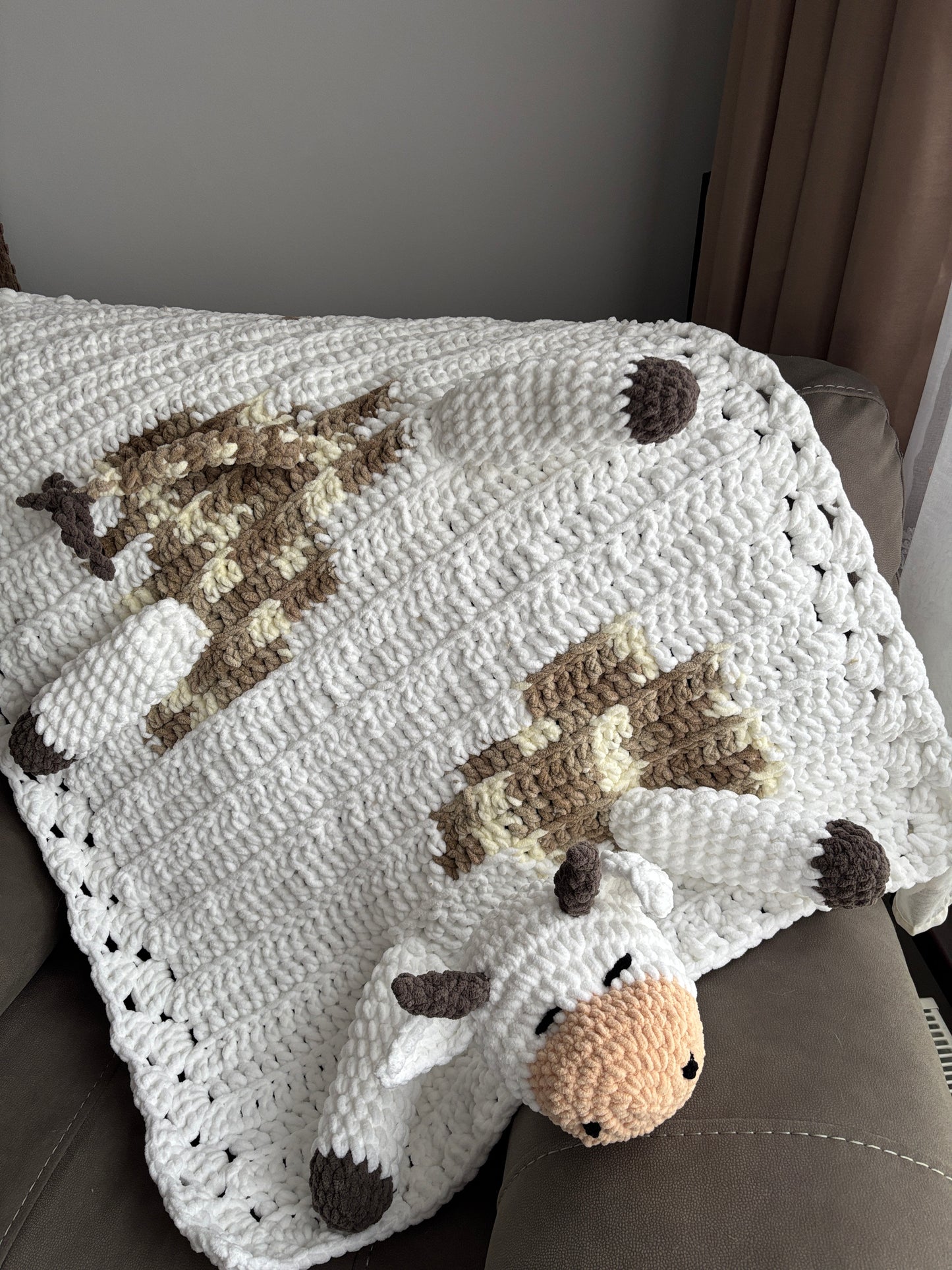 Crochet Baby Blanket Lovey (Blanket & Cuddly Toy in One)