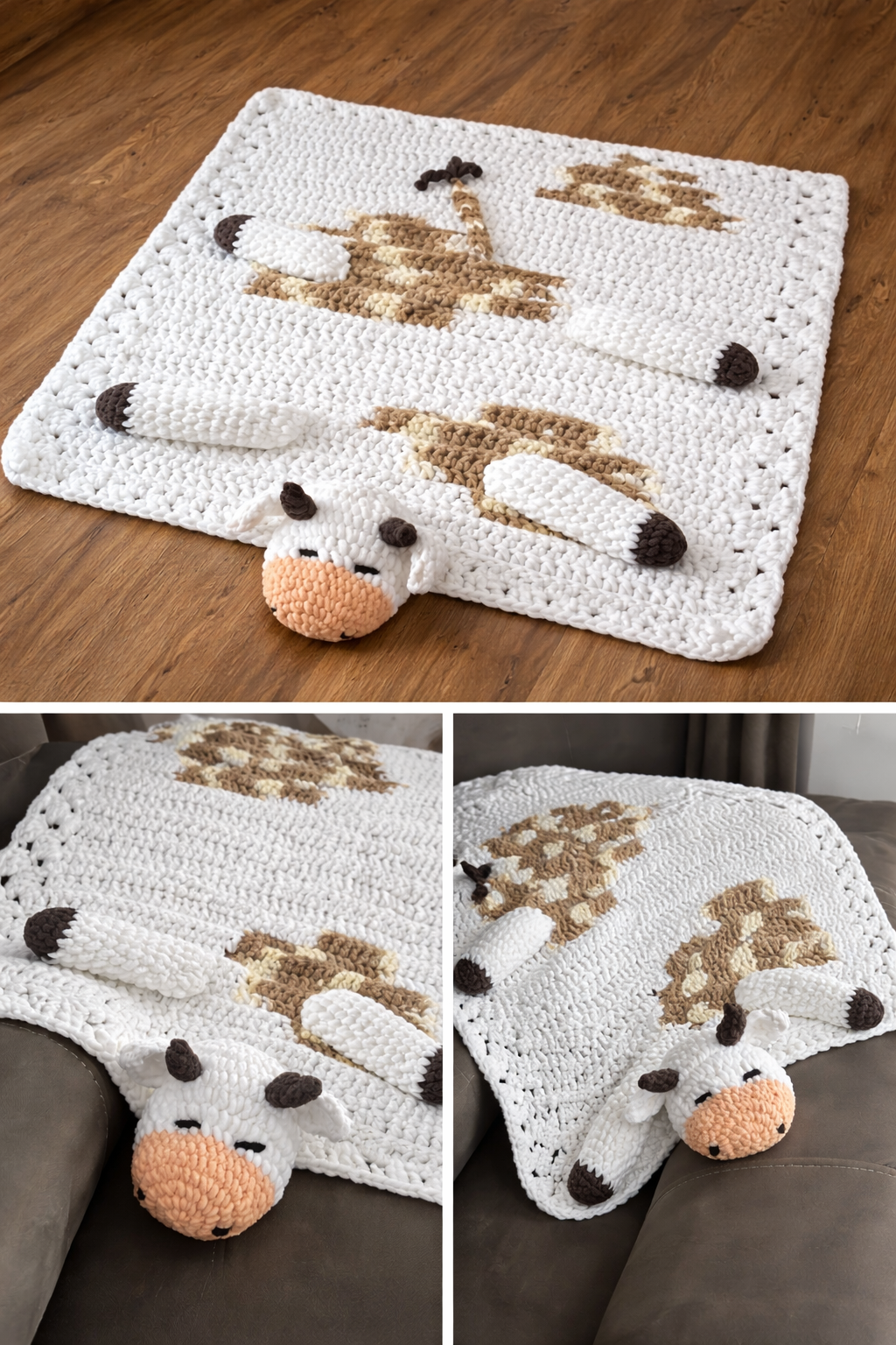 Crochet Baby Blanket Lovey (Blanket & Cuddly Toy in One)