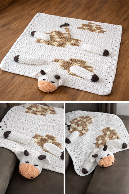 Crochet Baby Blanket Lovey (Blanket & Cuddly Toy in One)
