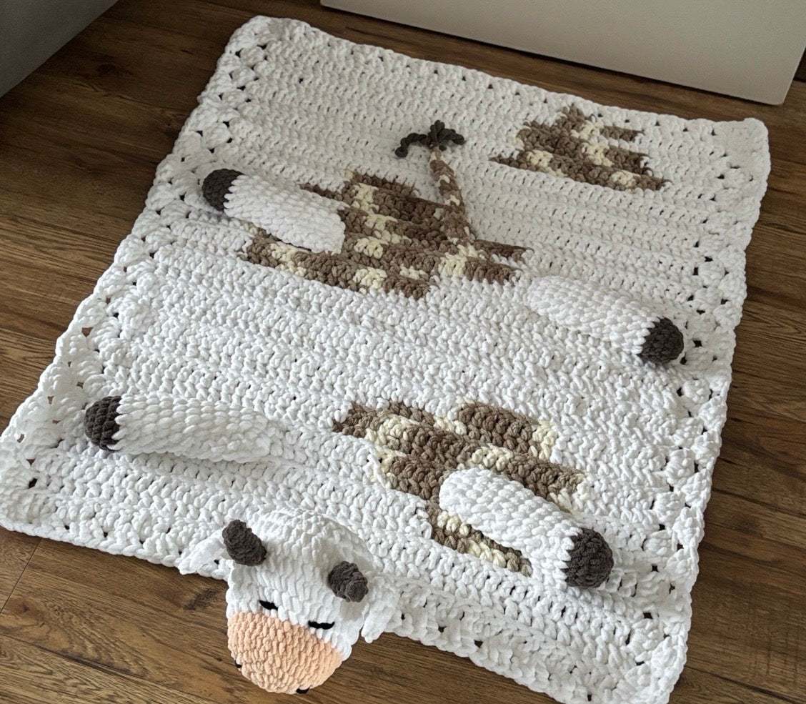 Crochet Baby Blanket Lovey (Blanket & Cuddly Toy in One)