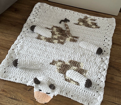 Crochet Baby Blanket Lovey (Blanket & Cuddly Toy in One)