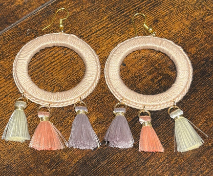 Handmade White crochet earrings