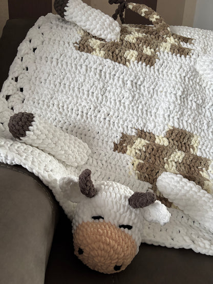 Crochet Baby Blanket Lovey (Blanket & Cuddly Toy in One)
