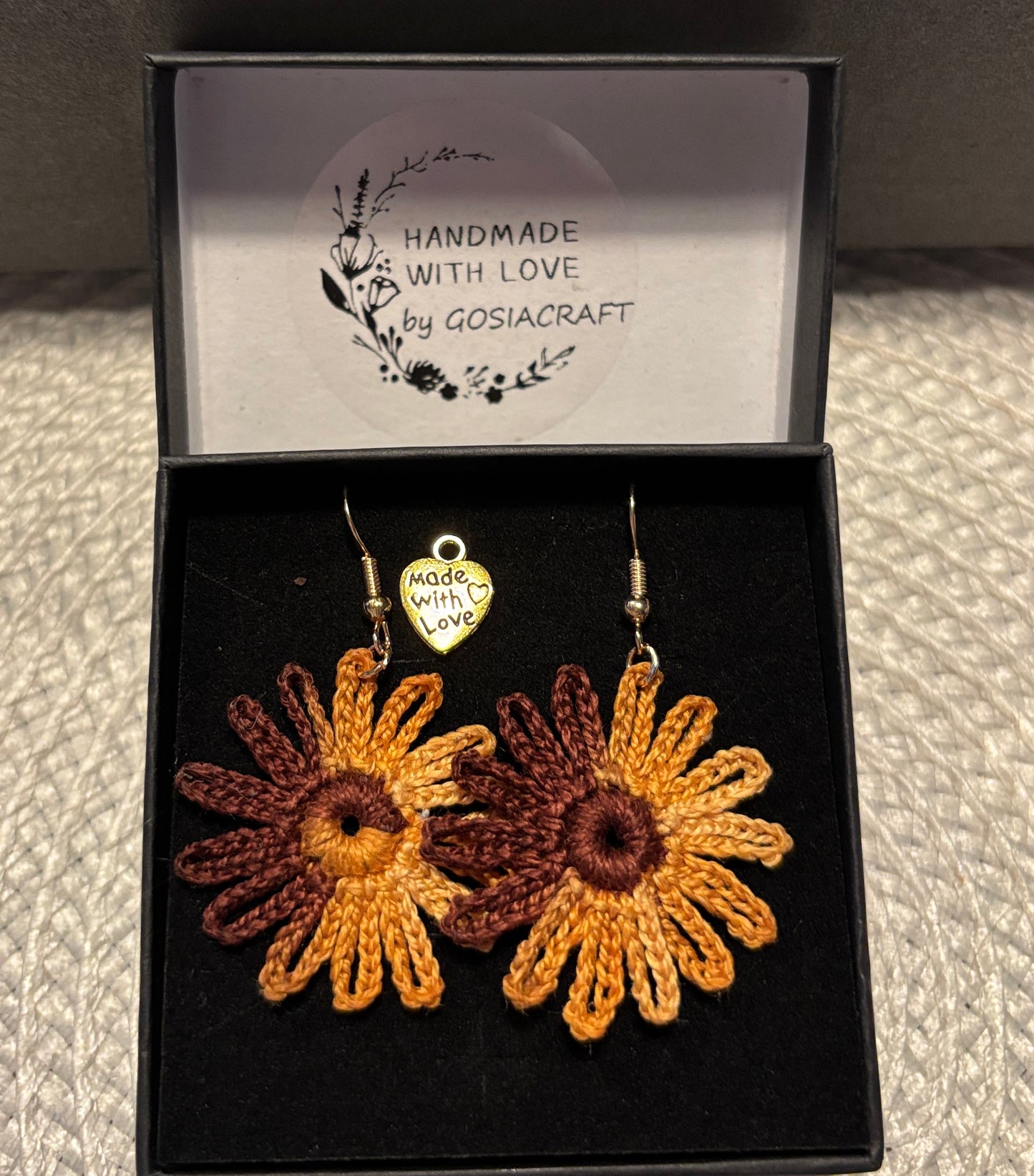 Handmade Daisy Crochet Earrings